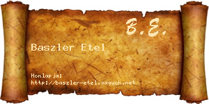 Baszler Etel névjegykártya